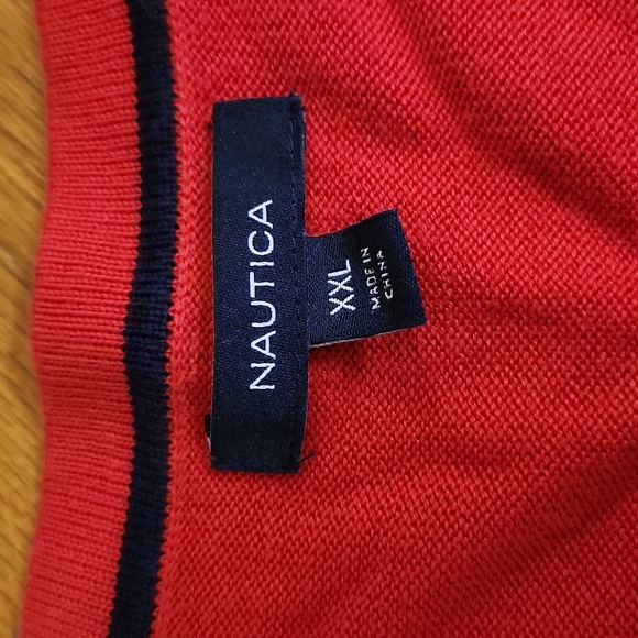 Nautica V-neck Red Sweater - Picture 3 of 5